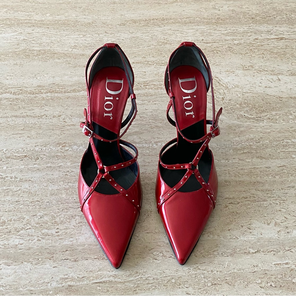 Vintage Dior Studded Strap Pumps